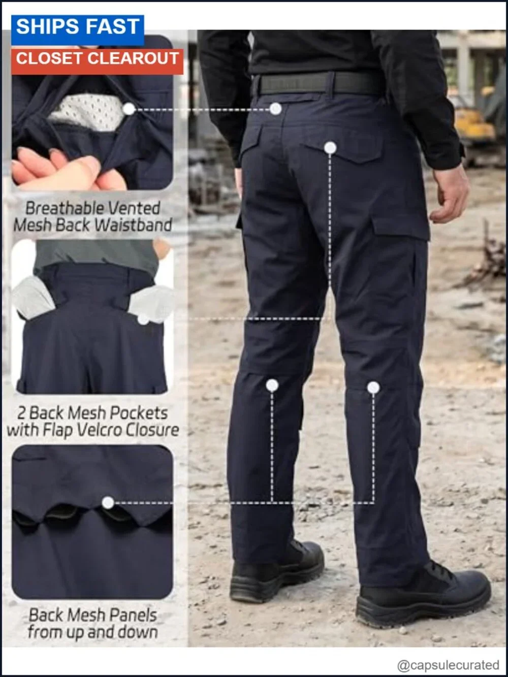 FR Cargo Pants Men's Lightweight Stretch Ripstop Work Utility Pants